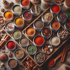 Artisanal Spice Tins A set of tins with different spices