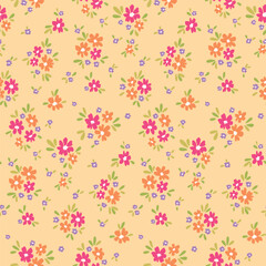 seamless pattern with pink flowers
