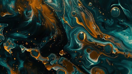 Obraz premium Textured Background with Gold Fluid Art Marbling Paint