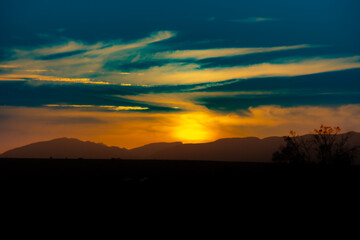 Sunset in the Wadi Draa valley near Zagora in Morocco