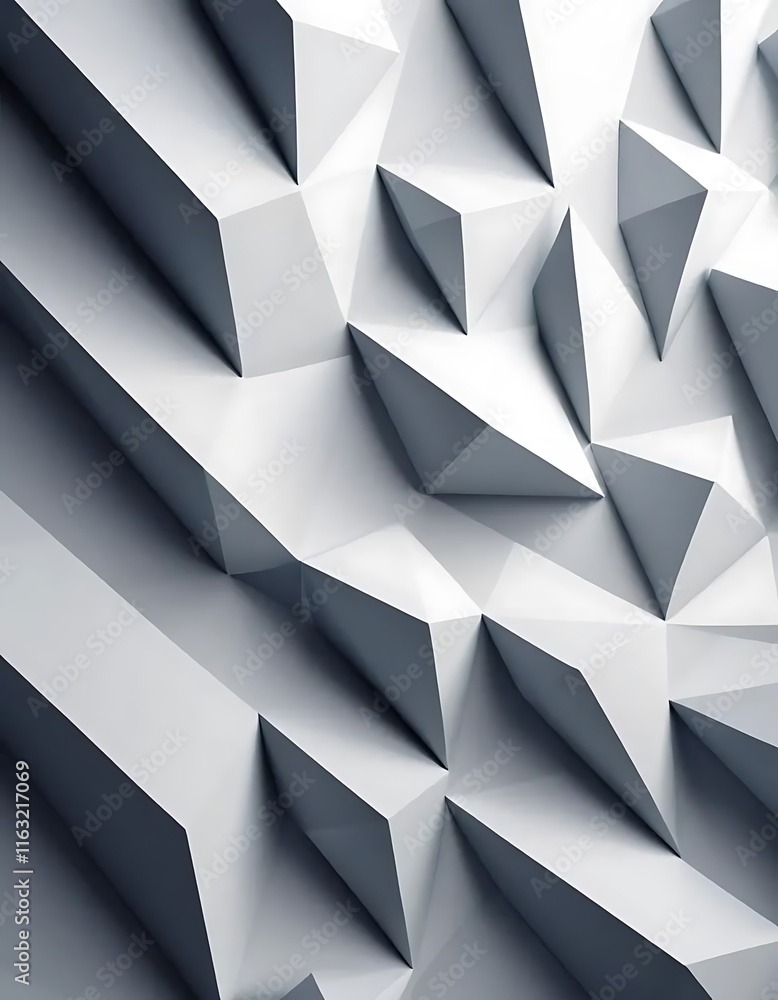 Poster abstract grey geometric shapes form a complex pattern