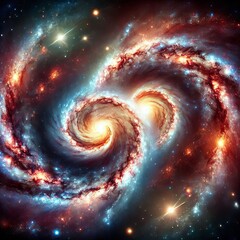 Binary Galaxy Two galaxies locked in a gravitational dance spira