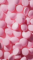 A pile of pink pills