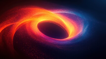Fototapeta premium Abstract swirling energy vortex with red and blue particles.