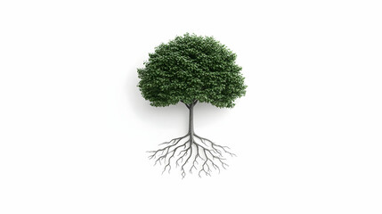 Tree with Visible Roots, Growth, Stability, and Nature's Resilience