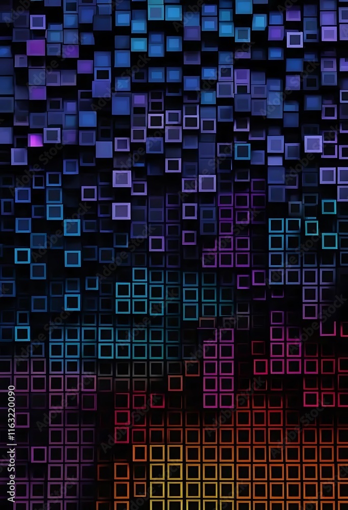 Poster Abstract Colorful Square Pattern Background Design