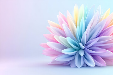 Obraz premium Pastel Flower Bloom, A Dreamy, Colorful Abstract Floral Design, Softly Illuminated, Exhibiting Delicate Petals in a Serene Atmosphere.