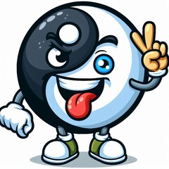 Cartoon Yin Yang Cartoon style with exaggerated features
