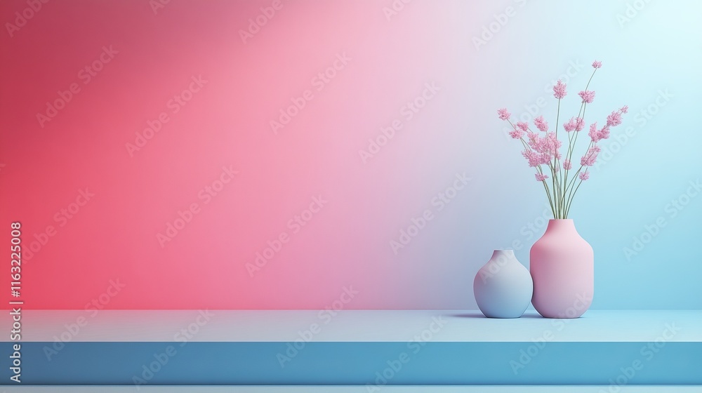 Poster minimalistic gradient background with soft pastel tones, clean and elegant design, creating a soothi