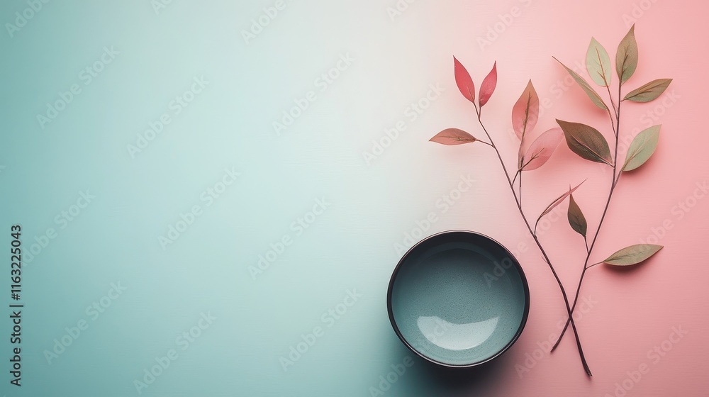 Poster minimalistic gradient background with soft pastel tones, clean and elegant design, creating a soothi