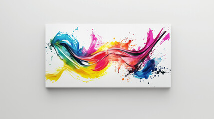 Abstract wall art in vibrant colors isolated on white background for creative decor