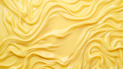 Obraz premium Creamy Swirls of Pastry Cream: A decadent close-up shot of smooth, pale yellow pastry cream, its surface swirling in elegant patterns. Perfect for culinary blogs, recipes, or food packaging design. 