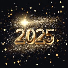 2025 Happy New year, festive luxury voluminous sparkling