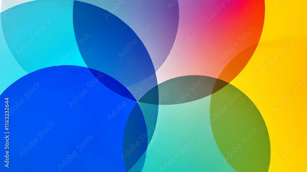 Poster colorful overlapping circles create a vibrant abstract design with smooth gradients showcasing vario