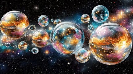 A radiant bokeh-inspired abstract of softly glowing orbs in warm pastel tones of orange, lavender, and gold. Layer the orbs over a sleek dark gradient background, incorporating subtle sparkling 