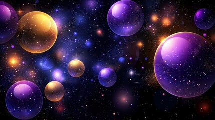 A radiant bokeh-inspired background of glowing orbs in warm shades of orange, lavender, and gold, layered softly over a gradient black backdrop with shimmering highlights creating elegance. 