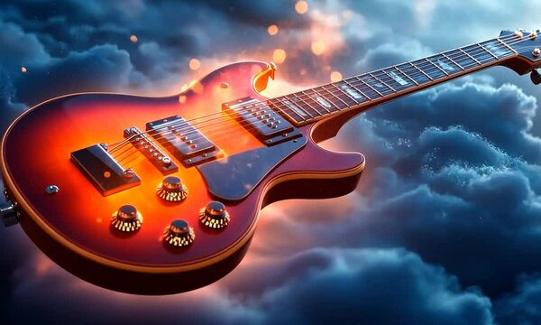 Fiery Guitar in the Clouds: A Musical Dreamscape