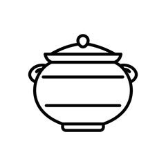 ceramic pot icon vector, line style icon