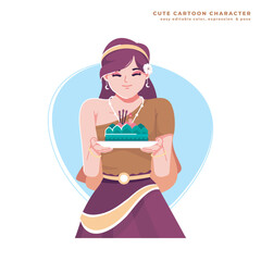 thailand girl cute cartoon character