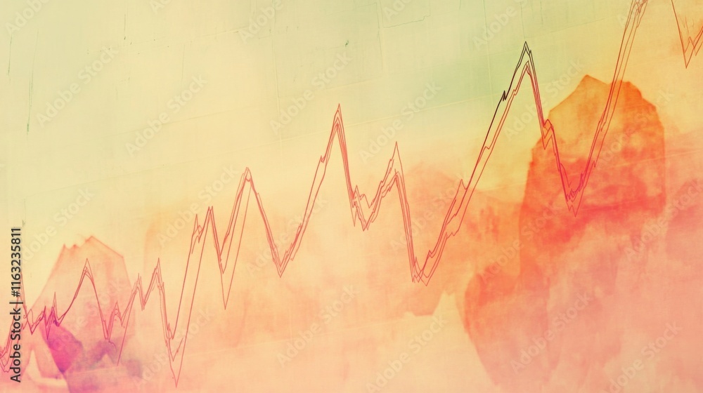 Aufkleber digital financial graphs and line charts overlaid on a futuristic background, representing data anal