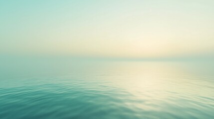 Obraz premium Serene seascape at dawn with gentle waves reflecting soft sunlight on the calm ocean