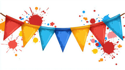 Fototapeta premium Colorful Festive Banner with Splashes for Celebration and Events Display