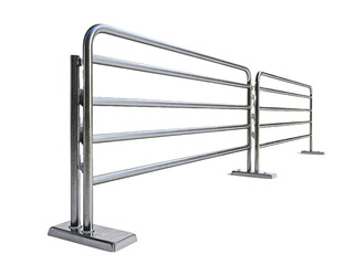 Metal crowd control barriers available on transparent background.PNG