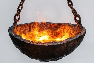 Molten Metal in Foundry Ladle with Bright Lighting