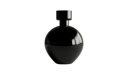 Mockup of black fragrance perfume bottle available on transparent background.PNG