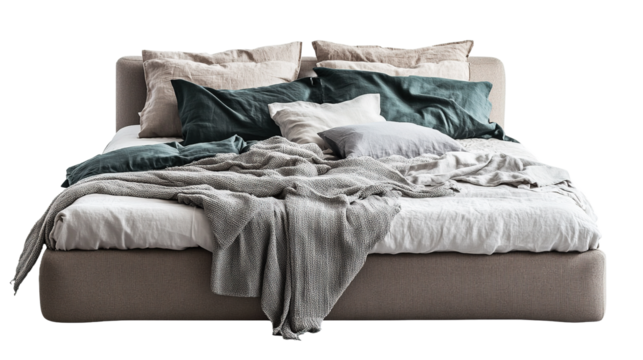 Bedroom interior modern furniture available on transparent background.PNG