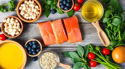 Healthy foods displayed with vibrant ingredients promoting nutritious choices for a balanced lifestyle meal plan

