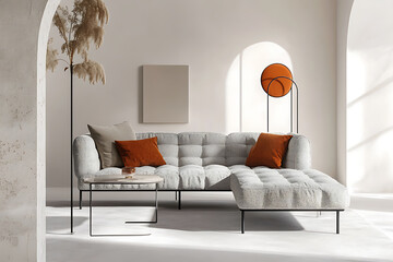 Modern Minimalist Living Room Design with Cozy Sofa