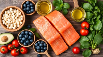 Healthy foods displayed with vibrant ingredients promoting nutritious choices for a balanced lifestyle meal plan

