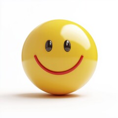 Fototapeta premium 3D Yellow Smiley Face Emoji