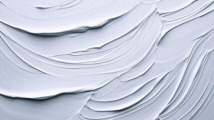 Obraz premium Abstract waves created with impasto technique in white and blue hues.