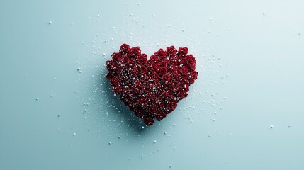 Heart-shaped bouquet of red roses for a romantic valentine's day