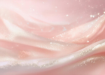 柔らかな光とピンクの布地背景イメージ