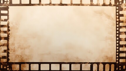 Vintage film strip border with a sepia tone background