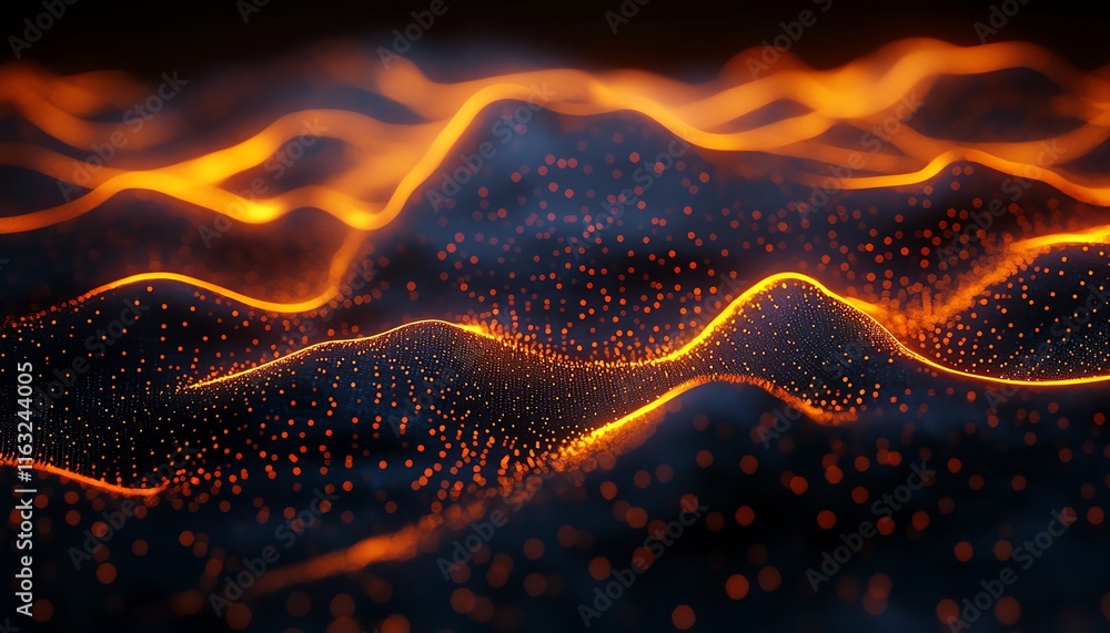 Poster a sleek 3d mockup of a glowing world map contour, representing the power of big data and internet te