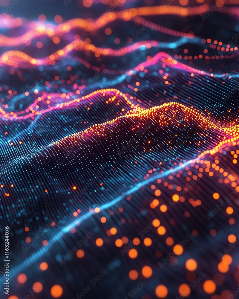 Poster a sleek 3d mockup of a world map with glowing lights, illustrating global connections and network sy