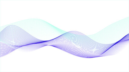 Abstract white background with purple and blue wave lines,