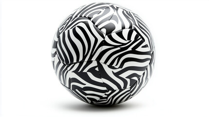 Football with classic black and white pattern isolated on white background for sports lovers