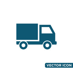 Simple Truck Logistic Icon Design Template 