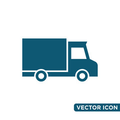 Simple Truck Logistic Icon Design Template 
