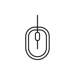 computer mouse icon, line vector isolated on white background. trendy and modern design