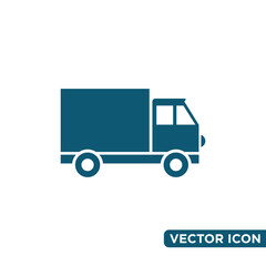 Simple Truck Logistic Icon Design Template 
