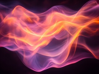 Fototapeta premium Abstract Wavy Lines, Pink and Orange Light Streaks