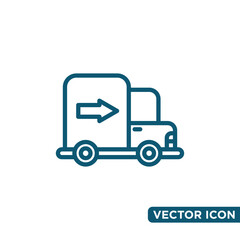 Simple Truck Logistic Icon Design Template 