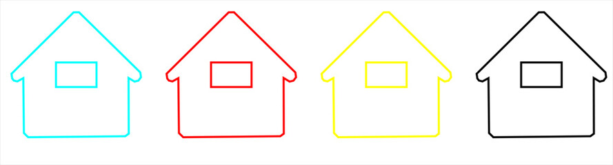 Web home icon for apps and websites, House icon, Home sign in circle or Main page icon in filled, thin line, outline and stroke style for apps and ... 