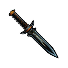 Render a sleek, shadowy dagger, a dark assassin's blade;  emphasize its deadly sharpness and ominous presence.  High detail, cinematic lighting.